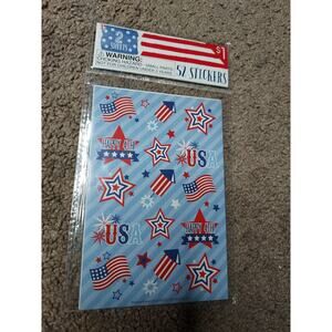 New Horizon Group USA 4th Of July Stickers 2 Sheets 52 Stickers